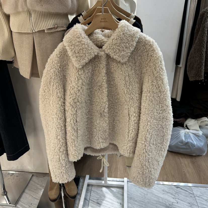 ABLESTUDIO韓國代購㊣女裝新款真品職業人氣推薦休閑短款大衣ABLESTUDIO短款大衣圖色1