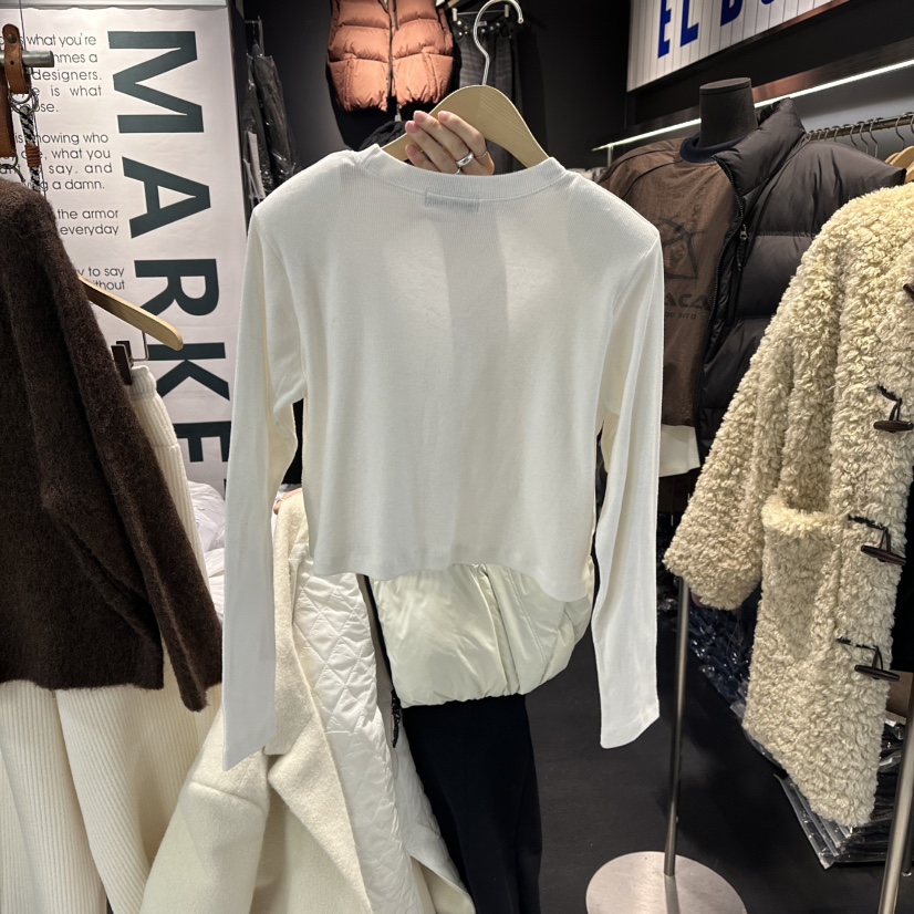 EL BOSQUE東大門㊣實拍女裝新品25秋冬推薦休閑時尚長袖T恤EL BOSQUE長袖T恤