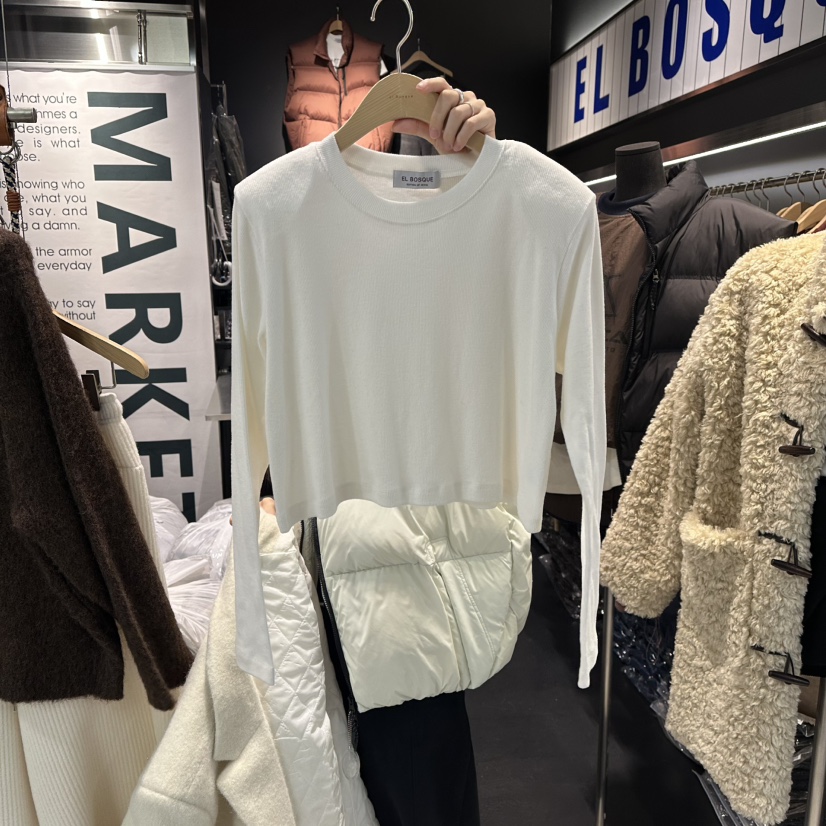 EL BOSQUE東大門㊣實拍女裝新品25秋冬推薦休閑時尚長袖T恤EL BOSQUE長袖T恤圖色1