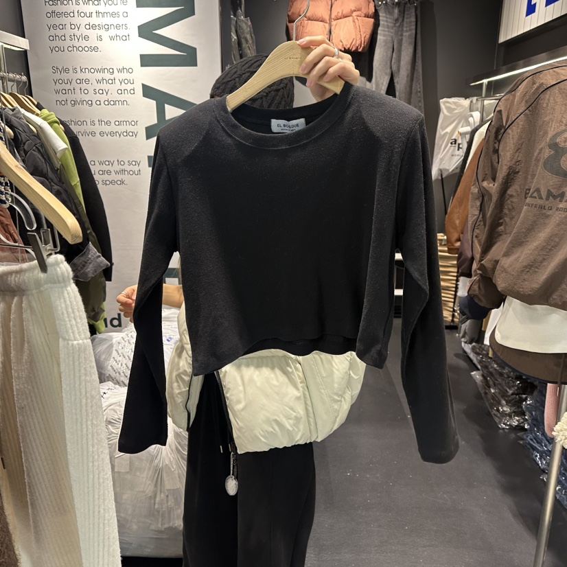EL BOSQUE東大門㊣實拍女裝新品25秋冬推薦休閑時尚長袖T恤EL BOSQUE長袖T恤圖色2