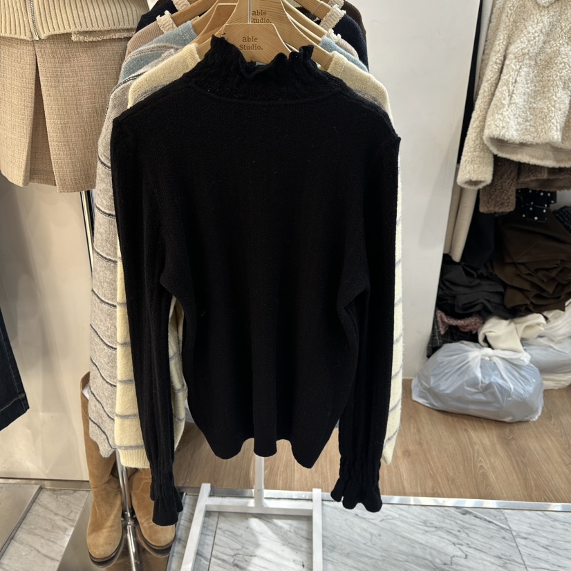 ABLESTUDIO東大門㊣直郵女士新款熱賣人氣時尚推薦針織衫蕾絲ABLESTUDIO針織衫圖色1