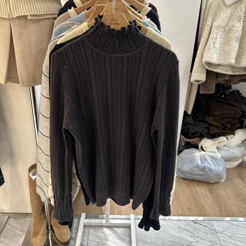 ABLESTUDIO東大門㊣直郵女士新款熱賣人氣時尚推薦針織衫蕾絲ABLESTUDIO針織衫圖色2