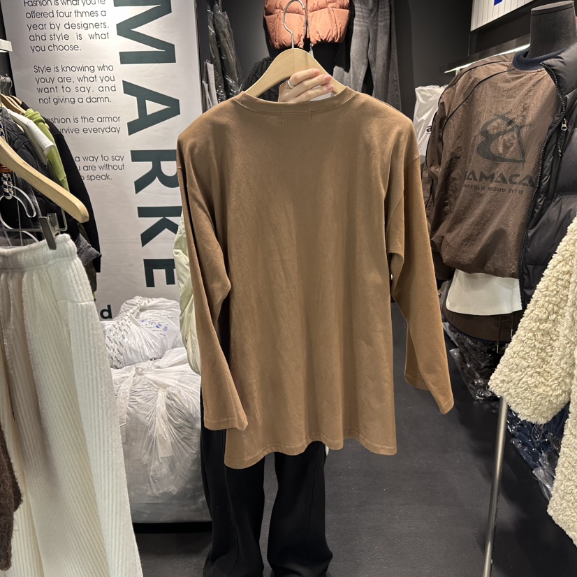 EL BOSQUE東大門㊣實拍女裝新款推薦真品休閑25秋冬長袖T恤EL BOSQUE長袖T恤