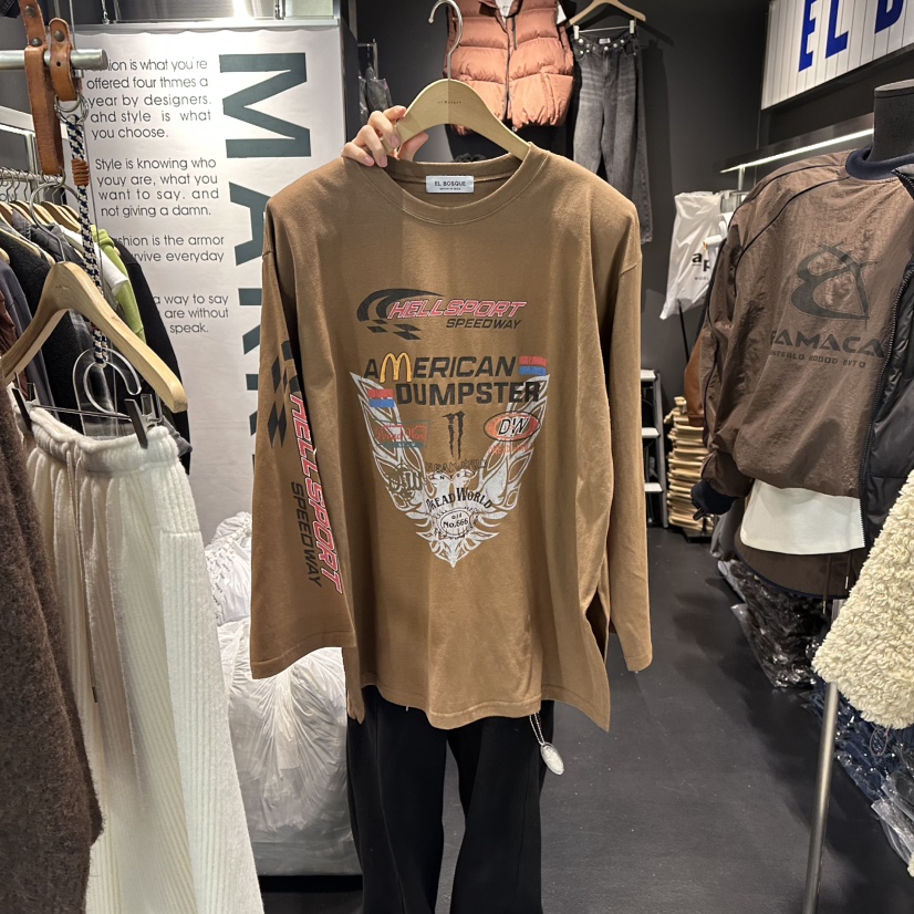 EL BOSQUE東大門㊣實拍女裝新款推薦真品休閑25秋冬長袖T恤EL BOSQUE長袖T恤圖色1