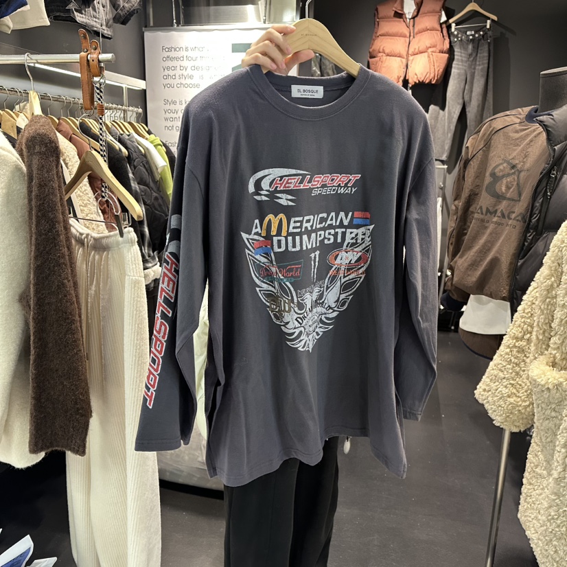 EL BOSQUE東大門㊣實拍女裝新款推薦真品休閑25秋冬長袖T恤EL BOSQUE長袖T恤圖色2