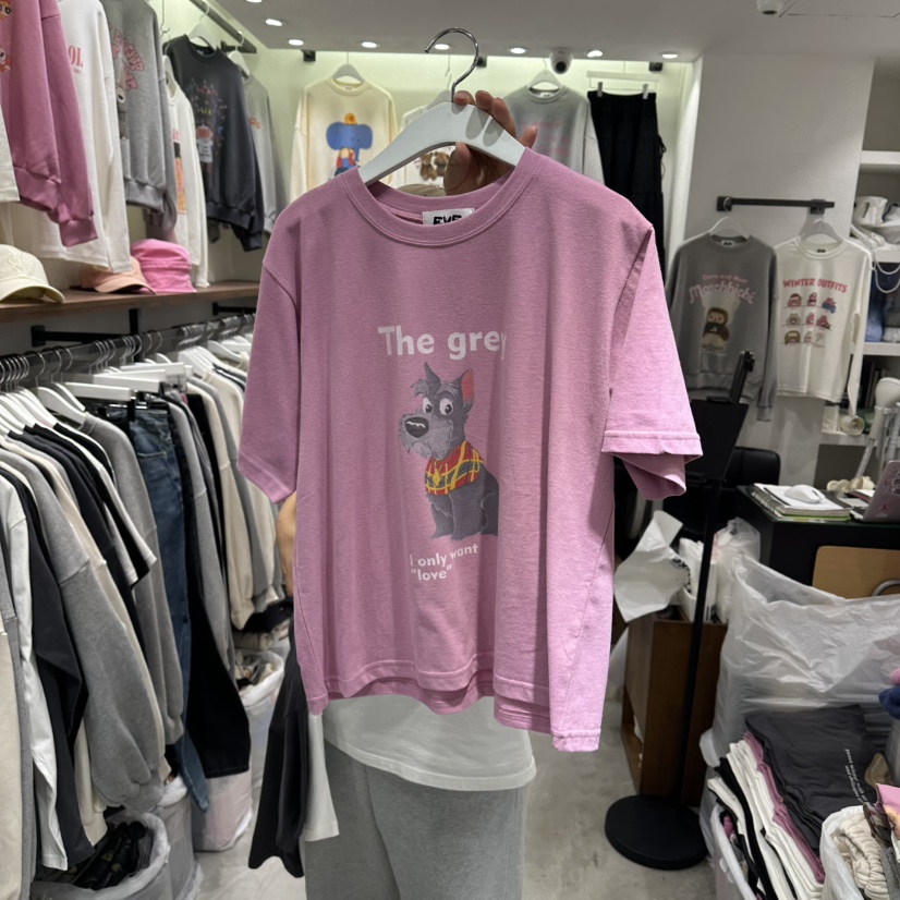 EVE韓國代購㊣女裝新品休閑25秋冬推薦時尚熱賣真品人氣T恤EVET恤圖色2