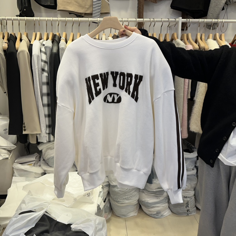 Q C韓國直郵㊣女裝新款熱賣休閑推薦25秋冬職業時尚衛衣加絨Republlc of qc衛衣圖色1