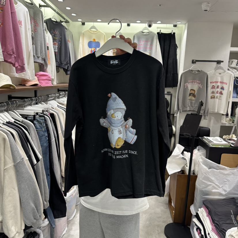 EVE東大門㊣直郵女裝新款25秋冬休閑熱賣職業人氣長袖T恤鵝EVE長袖T恤圖色3