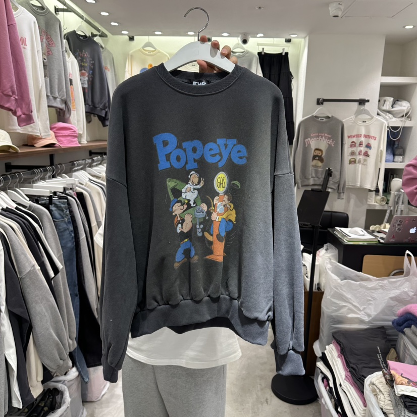 EVE東大門㊣直郵女士新款人氣職業時尚休閑真品衛衣大力水手EVE衛衣圖色3