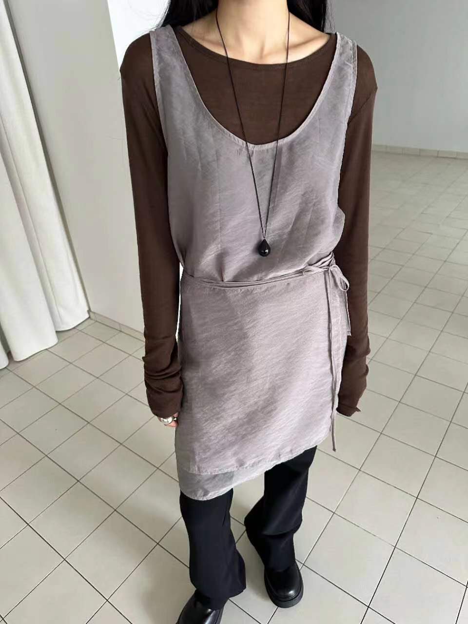 US韓國直郵㊣女裝新款時尚休閑推薦人氣真品長袖T恤天絲羊毛JANEMORIS長袖T恤