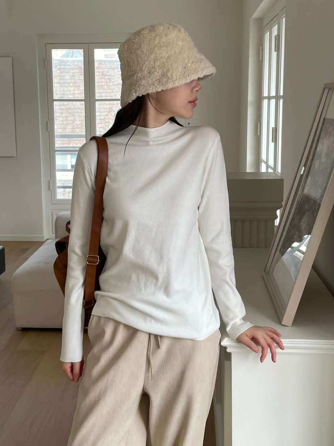 EROOM韓國直郵㊣女裝新品25秋冬真品熱賣休閑推薦人氣長袖T恤EROOM長袖T恤圖色1