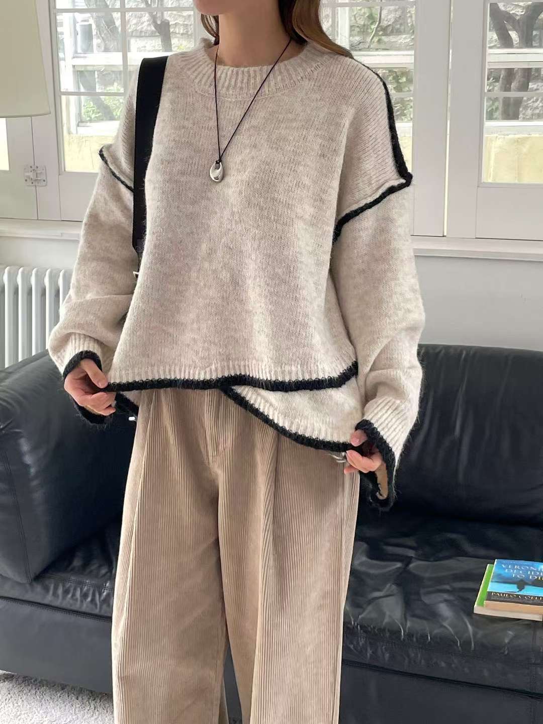 EROOM韓國代購㊣女士新品25秋冬真品時尚推薦熱賣人氣休閑毛衣EROOM毛衣圖色1