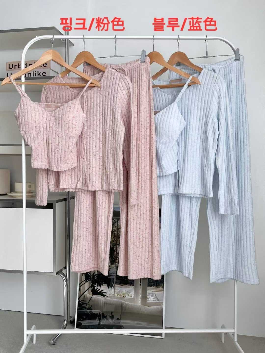 VICTORIA-P東大門㊣實拍女裝新品熱賣推薦休閑25秋冬睡衣三件套VICTORIA睡衣