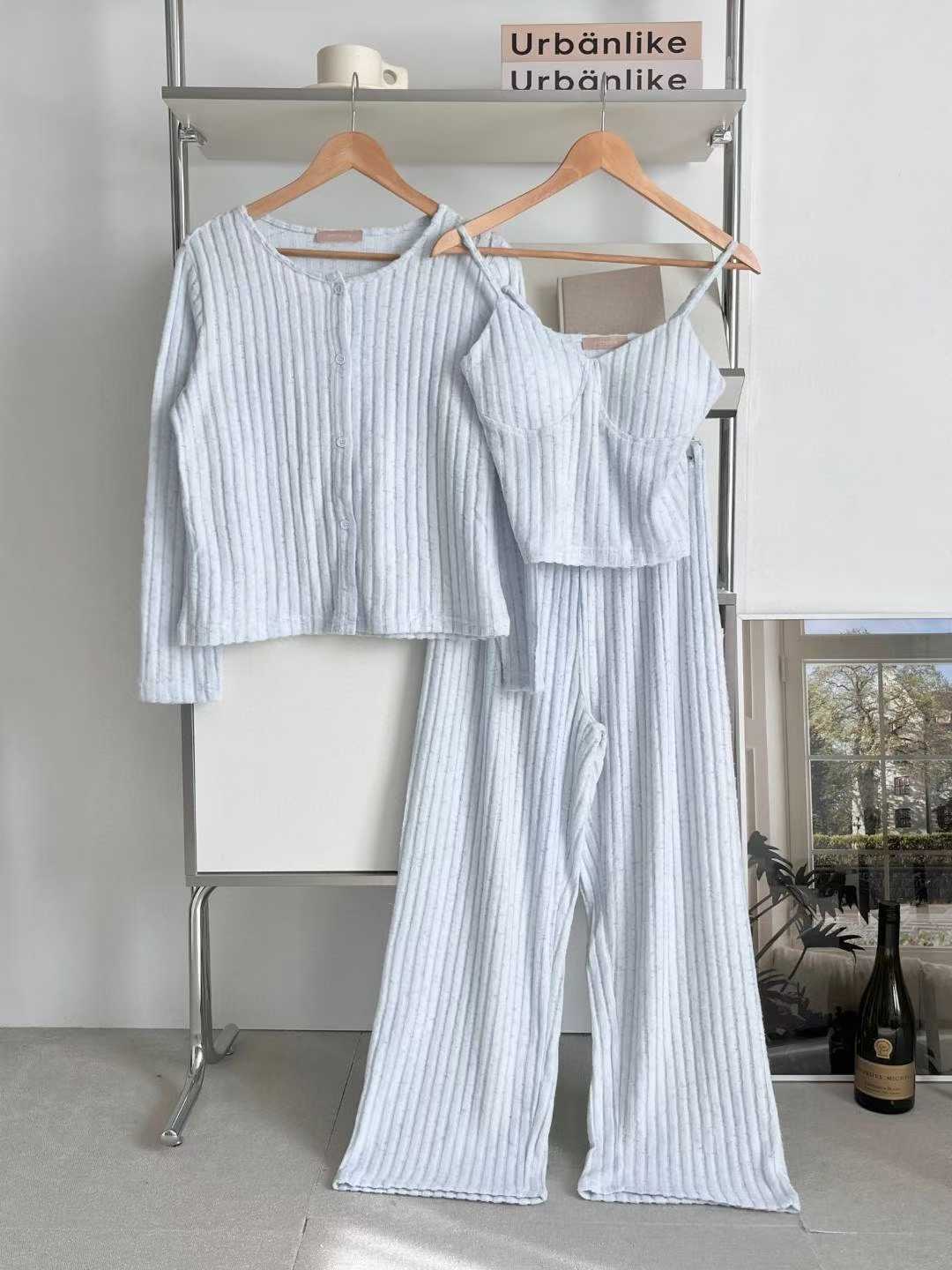 VICTORIA-P東大門㊣實拍女裝新品熱賣推薦休閑25秋冬睡衣三件套VICTORIA睡衣圖色2