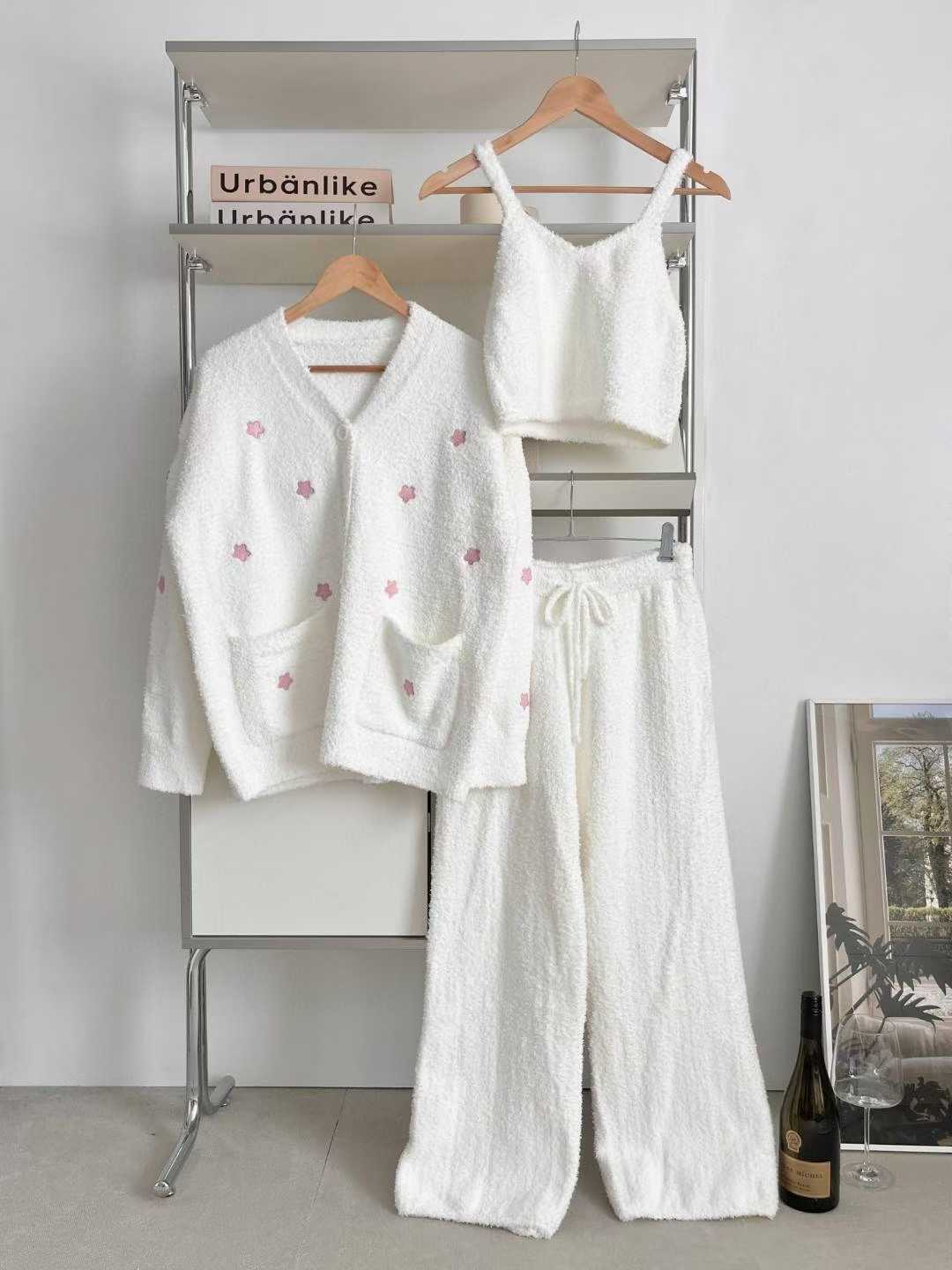 VICTORIA-P東大門㊣直郵女士新款職業休閑人氣25秋冬睡衣三件套VICTORIA睡衣圖色1