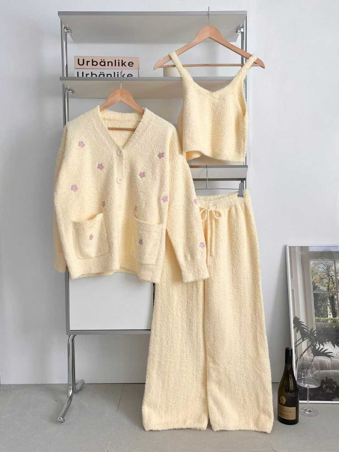 VICTORIA-P東大門㊣直郵女士新款職業休閑人氣25秋冬睡衣三件套VICTORIA睡衣圖色2