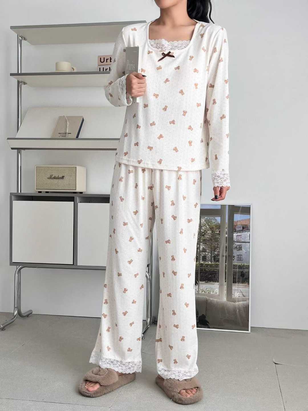 VICTORIA-P東大門㊣代購女士新款25秋冬職業休閑熱賣推薦睡衣VICTORIA睡衣