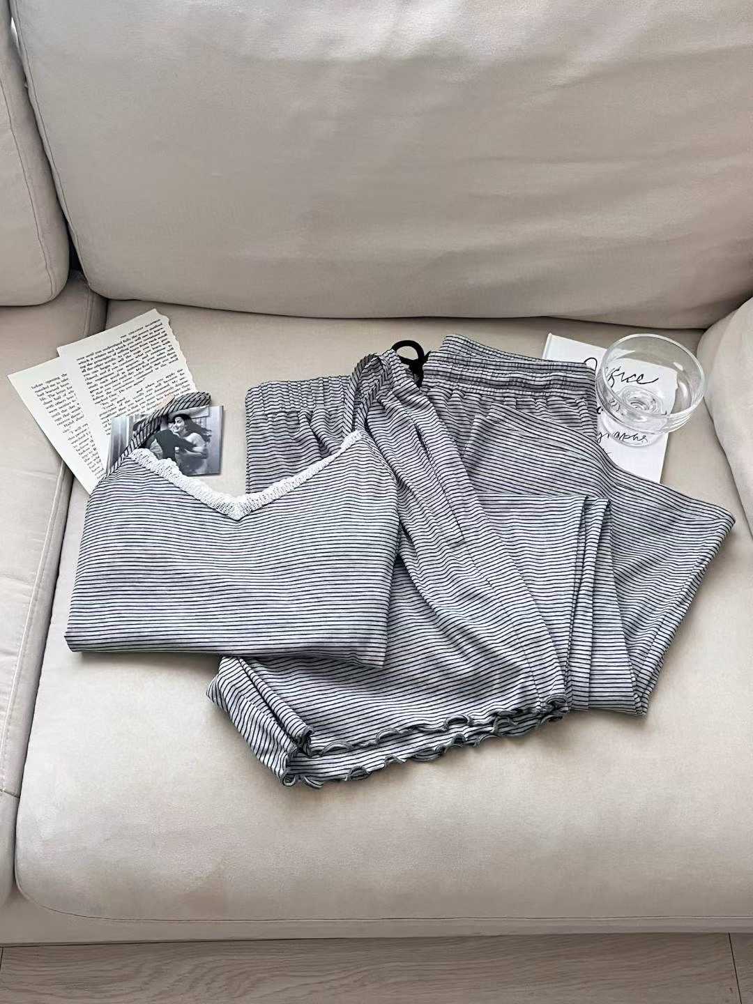 VICTORIA-P韓國直郵㊣女士新款真品職業推薦25秋冬睡衣三件套VICTORIA睡衣