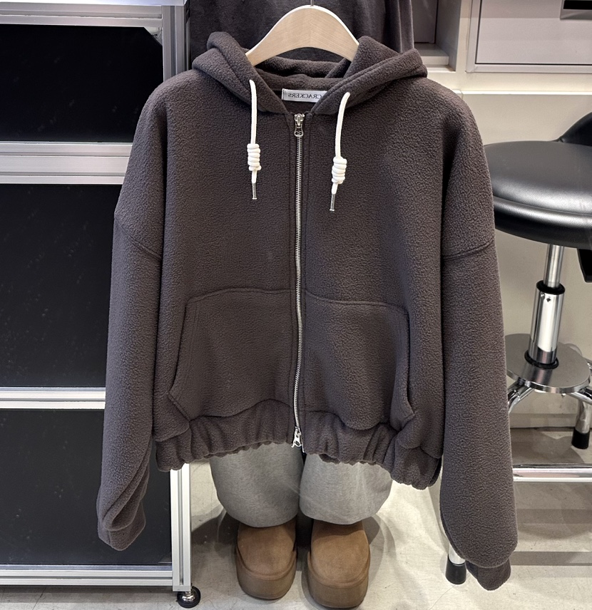 CRACKERS東大門㊣直郵女裝新款熱賣25秋冬真品夾克連帽拉鏈衫CRACKERS夾克圖色2