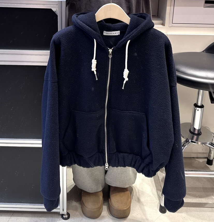 CRACKERS東大門㊣直郵女裝新款熱賣25秋冬真品夾克連帽拉鏈衫CRACKERS夾克圖色3