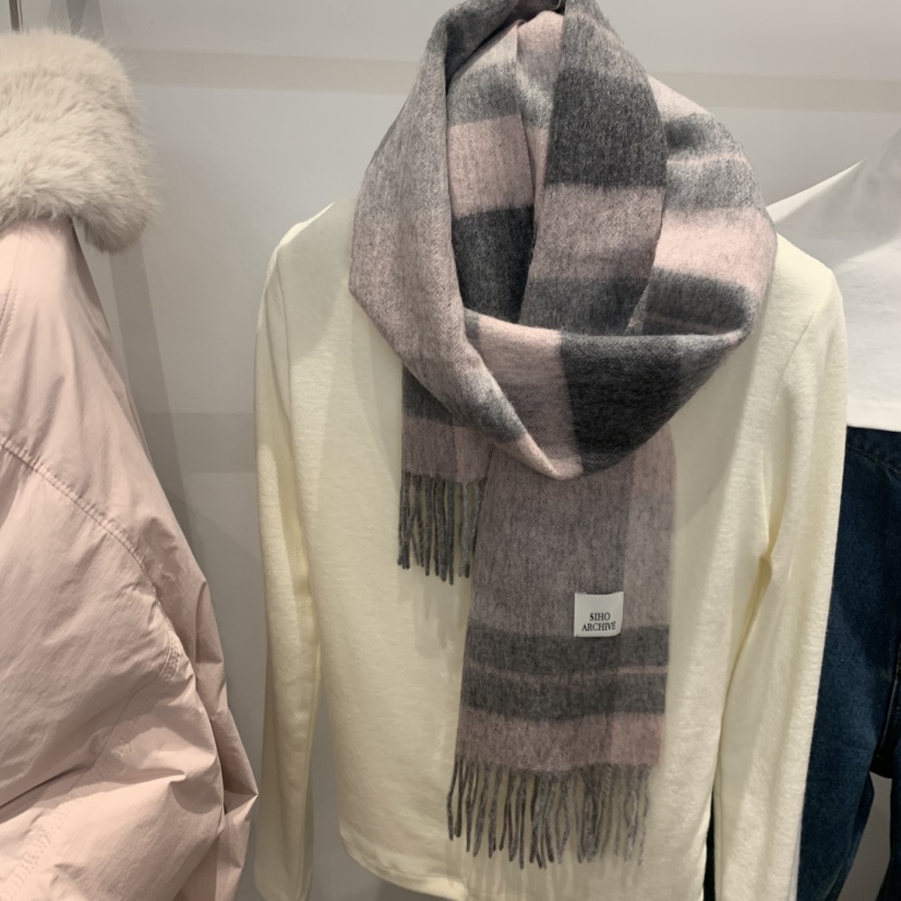 SIHO ARCHIVE韓國直郵㊣女裝新品25秋冬休閑圍巾披肩格子圍巾SIHO ARCHIVE圍巾/披肩圖色1