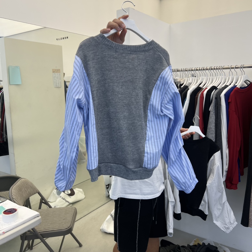 NON CLIP韓國直郵㊣女士新品時尚人氣25秋冬真品針織衫條紋NON CLIP針織衫