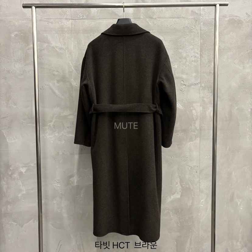 MUTE-P東大門㊣實拍女士新款真品職業時尚中長款大衣含腰帶MUTE中長款大衣