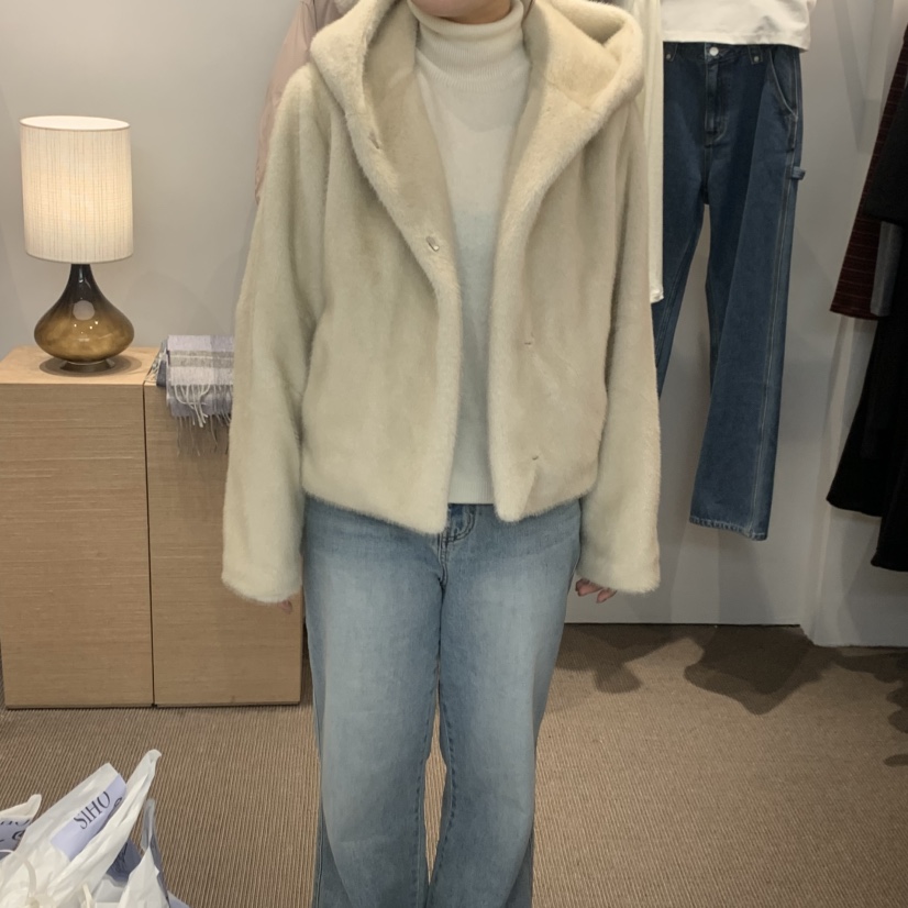 SIHO ARCHIVE韓國直郵㊣女士新款推薦職業真品短款大衣貂皮SIHO ARCHIVE短款大衣圖色2