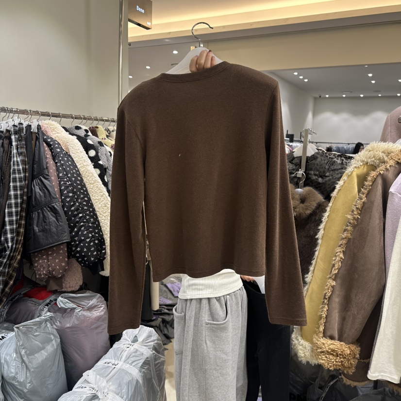 BENE韓國代購㊣女士新品休閑25秋冬時尚職業真品推薦長袖T恤BENE長袖T恤