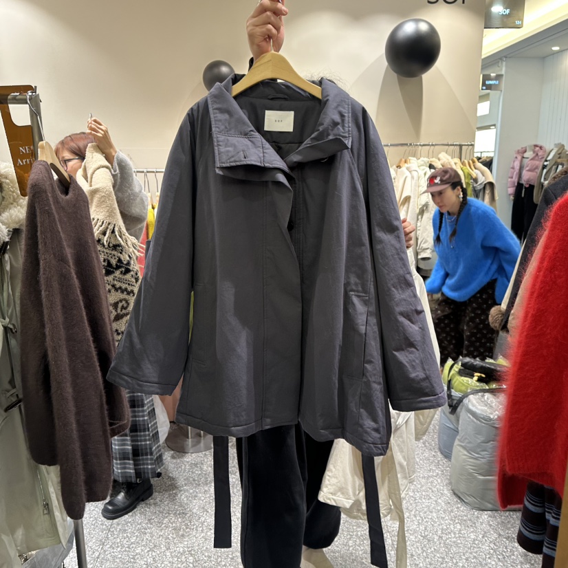 SOF東大門㊣實拍女士新款真品推薦職業熱賣時尚長款棉服鴨絨SOF長款棉服圖色2