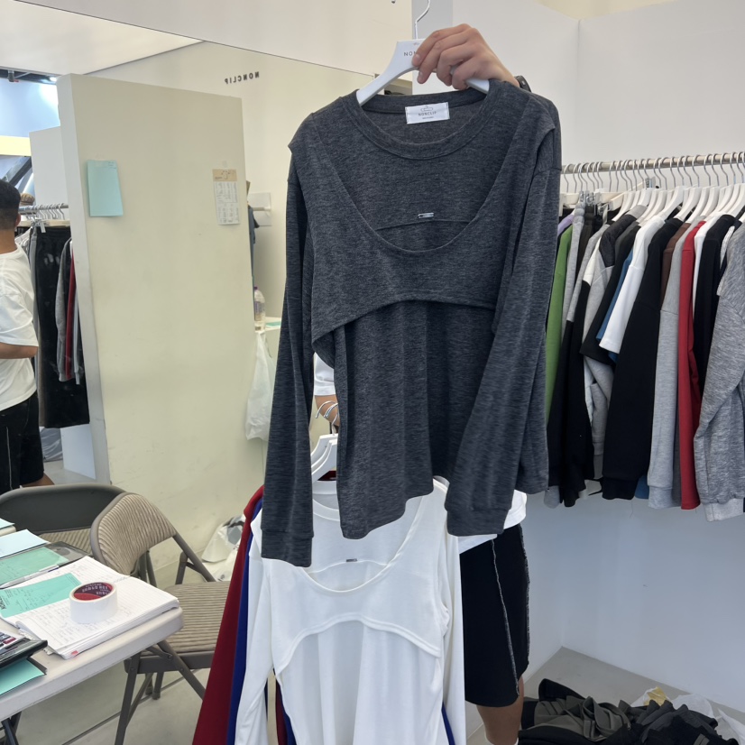 NON CLIP東大門㊣實拍女士新款熱賣時尚職業長袖T恤假兩件NON CLIP長袖T恤圖色1