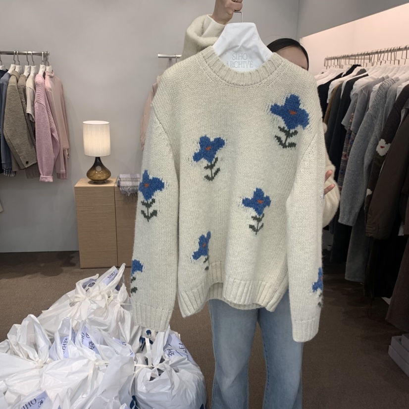 SIHO ARCHIVE東大門㊣直郵女裝新款職業25秋冬真品毛衣花朵SIHO ARCHIVE毛衣圖色1