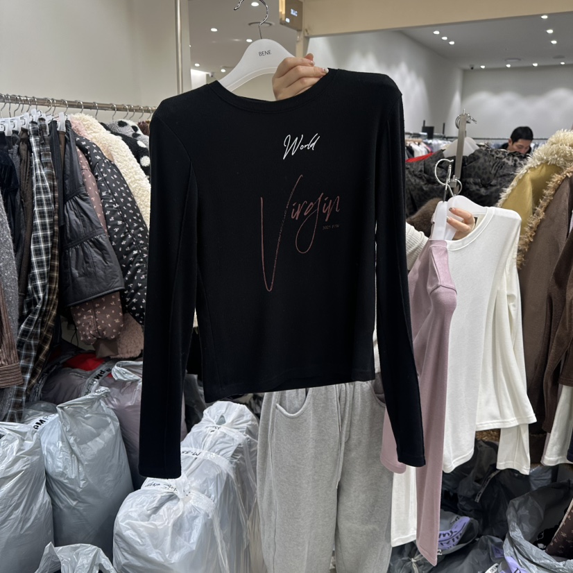 BENE韓國代購㊣女士新款人氣時尚休閑真品推薦職業熱賣長袖T恤BENE長袖T恤圖色3
