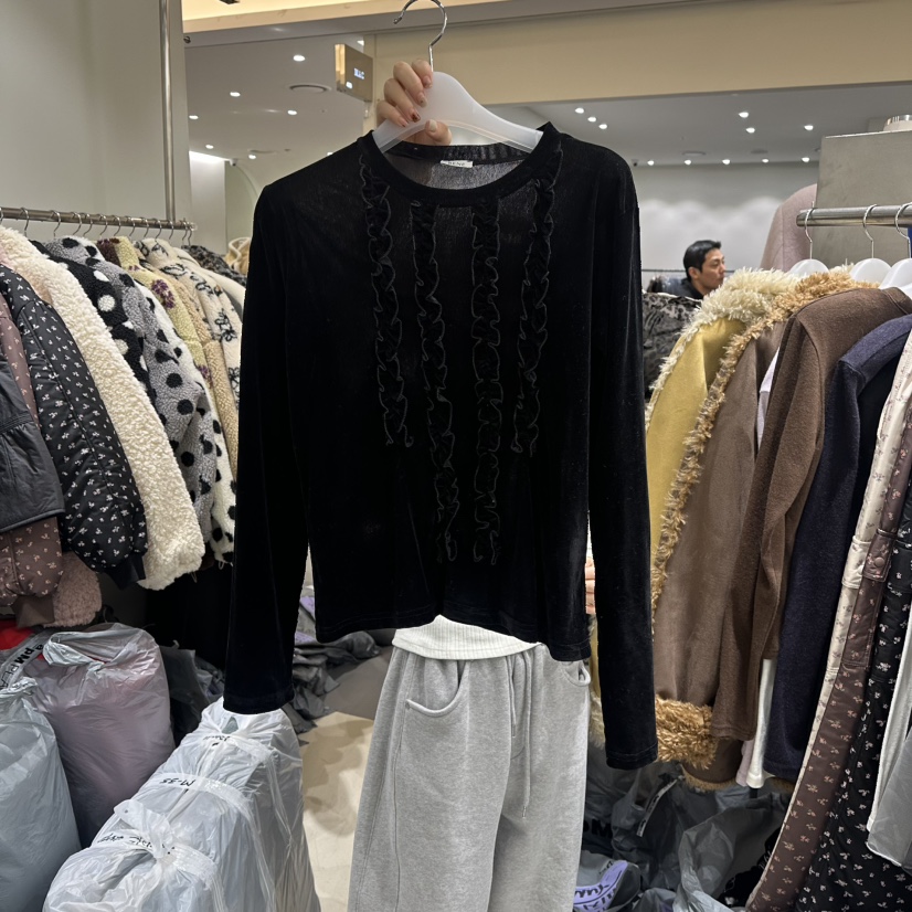 BENE東大門㊣代購女裝新款真品職業推薦熱賣25秋冬休閑長袖T恤BENE長袖T恤圖色4黑色