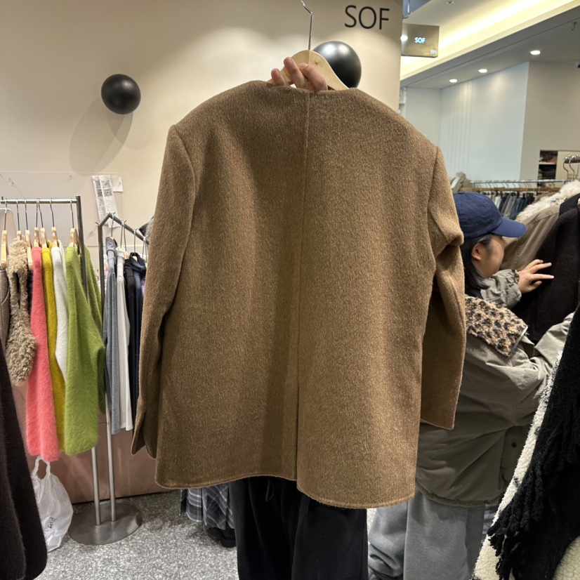 SOF東大門㊣代購女裝新品熱賣25秋冬推薦真品休閑人氣短款大衣SOF短款大衣
