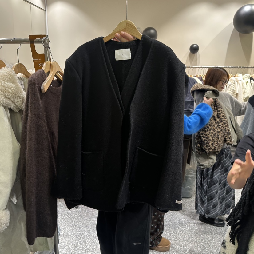 SOF東大門㊣代購女裝新品熱賣25秋冬推薦真品休閑人氣短款大衣SOF短款大衣圖色3