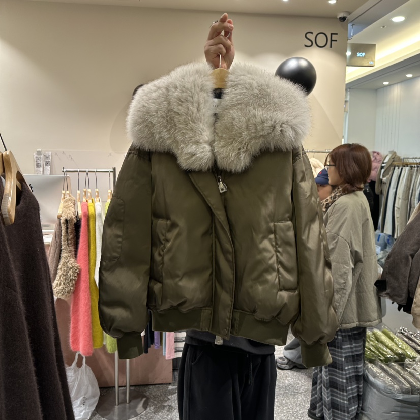 SOF東大門㊣代購女士新款真品熱賣人氣時尚休閑短款羽絨服狐貍SOF短款羽絨服圖色1