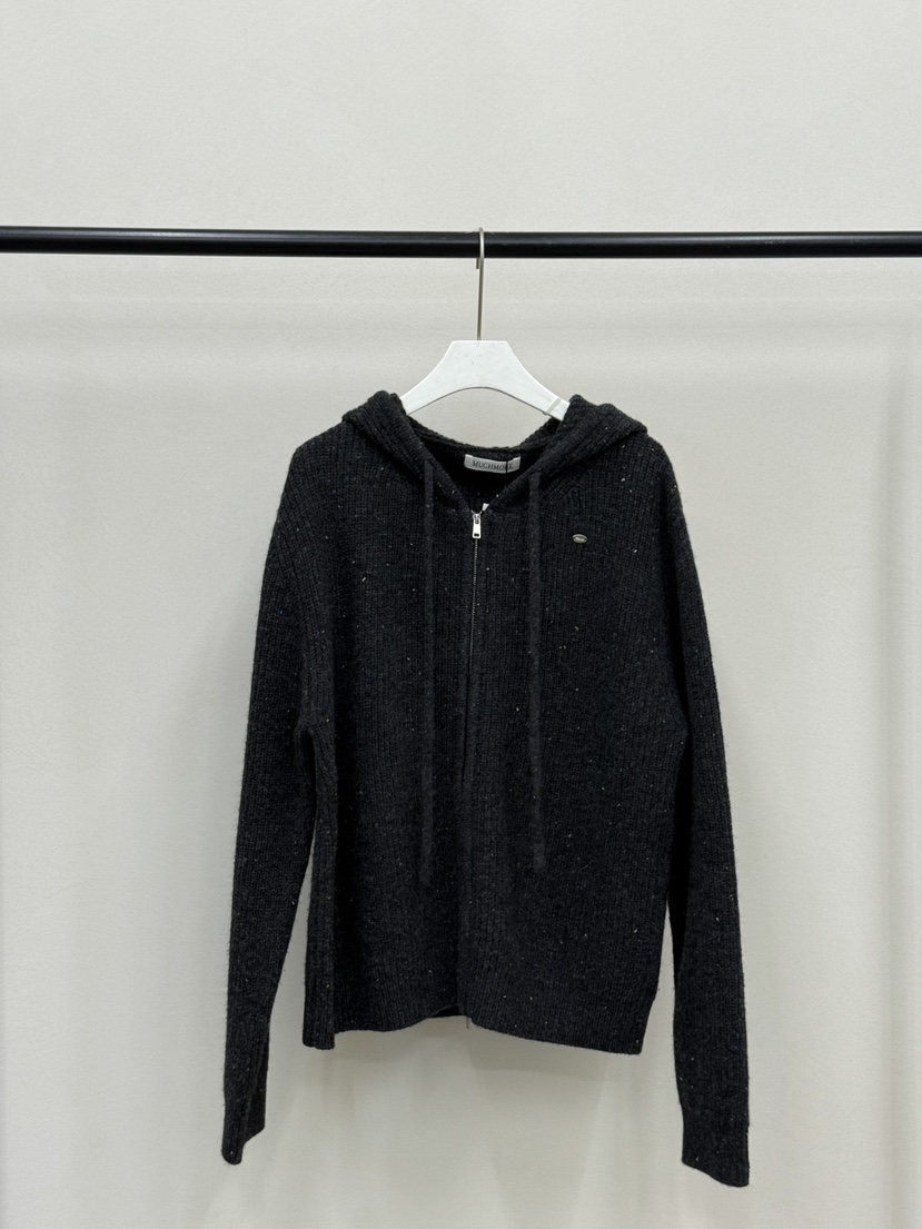 MUCH MORE東大門㊣代購女士新品休閑25秋冬針織衫連帽拉鏈衫MUCH MORE針織衫圖色2