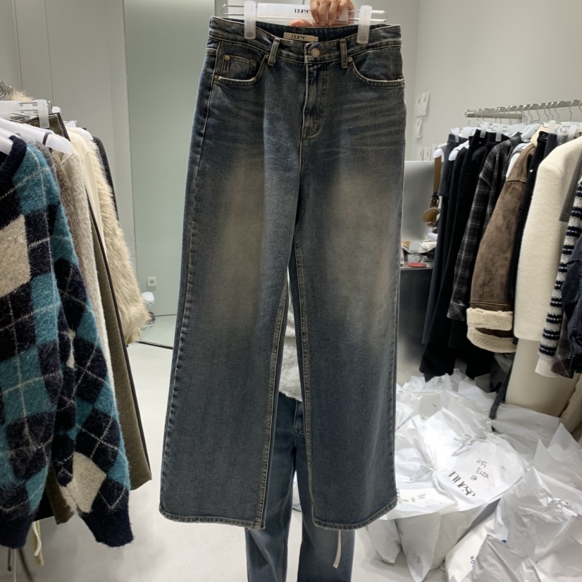 NUESE韓國代購㊣女士新款人氣職業休閑時尚25秋冬推薦牛仔褲NUESE牛仔褲圖色1