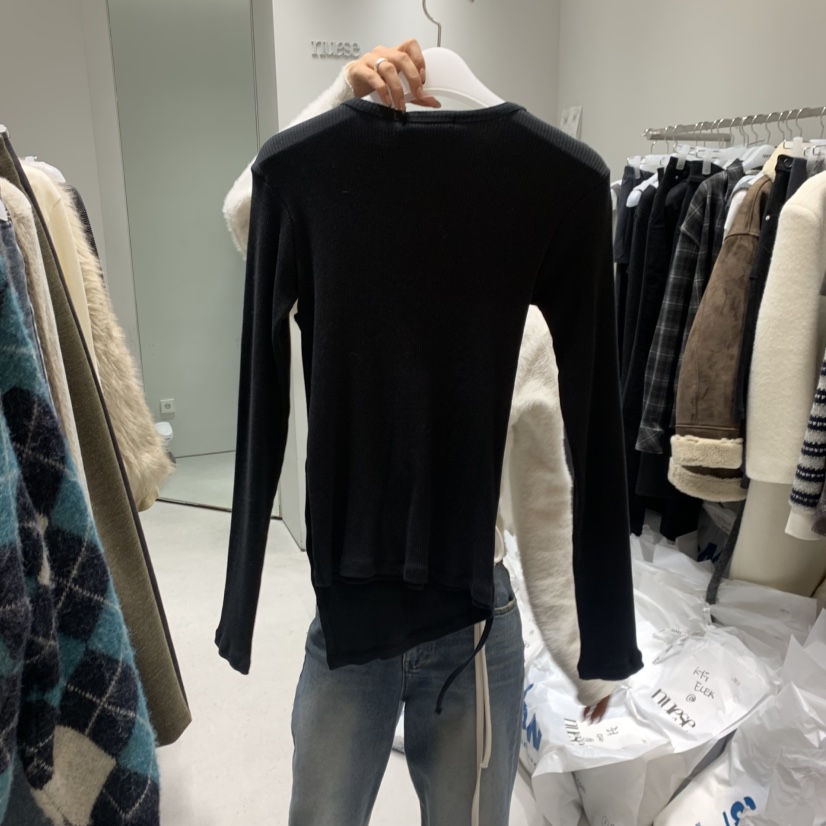 NUESE東大門㊣直郵女士新款25秋冬時尚熱賣人氣職業長袖T恤NUESE長袖T恤