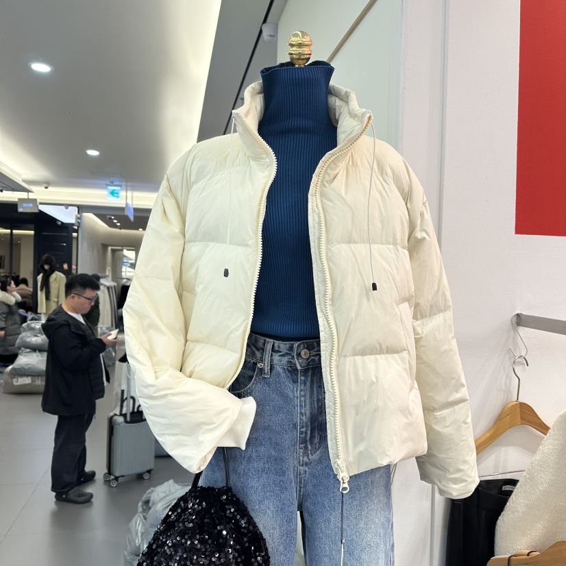 ATPZ韓國直郵㊣女士新款職業人氣真品休閑短款羽絨服填充絨ATTENTION PLEAES短款羽絨服圖色1