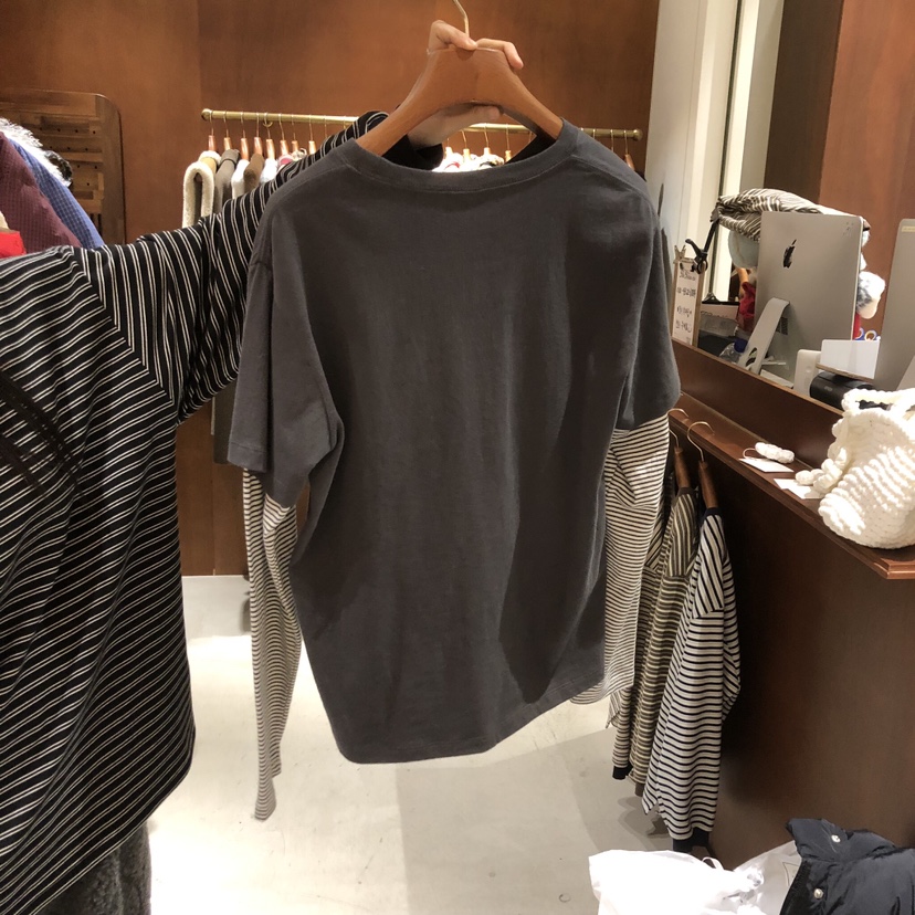HEBON東大門㊣實拍女裝新品時尚職業人氣熱賣長袖T恤假兩件HEBON長袖T恤