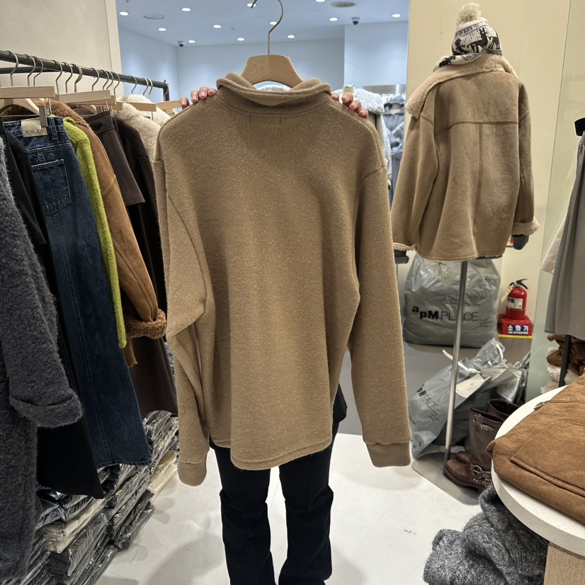 AURA韓國直郵㊣女士新款休閑熱賣職業真品25秋冬針織衫羊毛紐扣Au ra針織衫