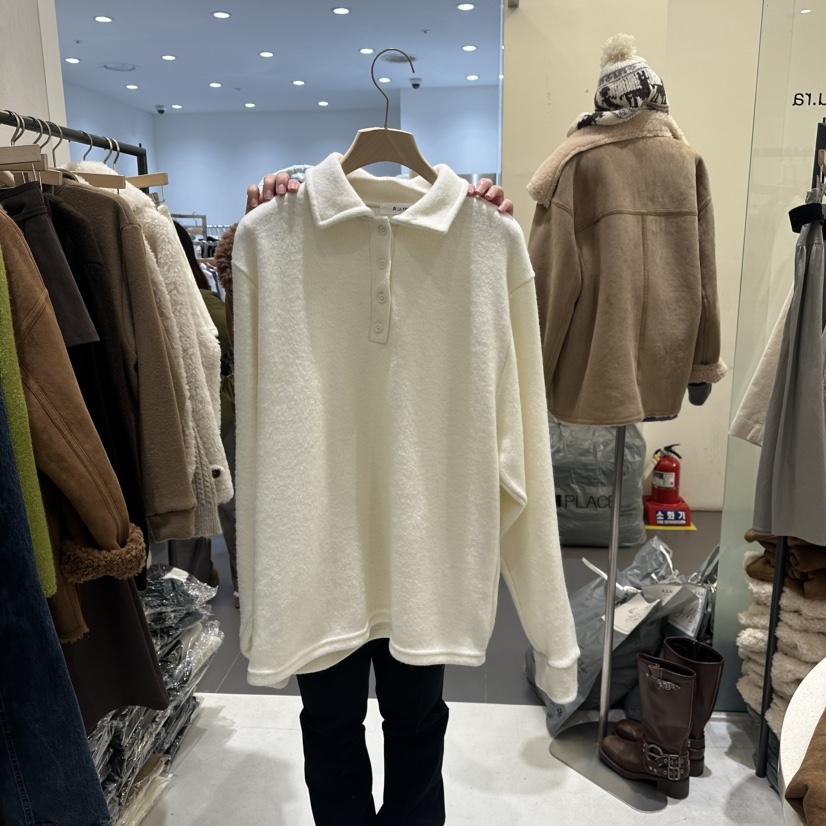 AURA韓國直郵㊣女士新款休閑熱賣職業真品25秋冬針織衫羊毛紐扣Au ra針織衫圖色1