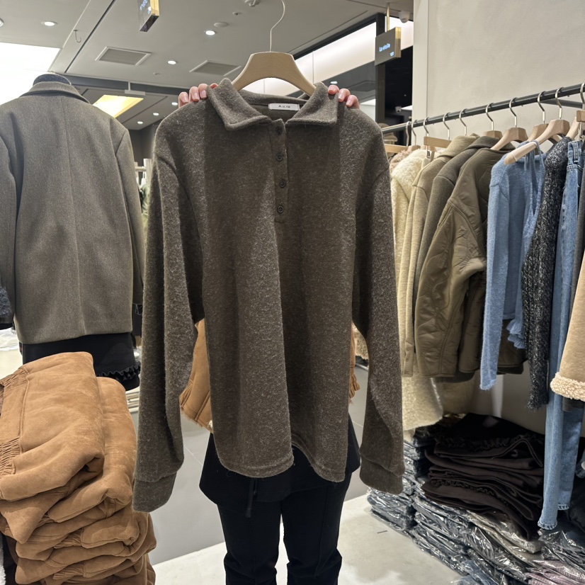 AURA韓國直郵㊣女士新款休閑熱賣職業真品25秋冬針織衫羊毛紐扣Au ra針織衫圖色2