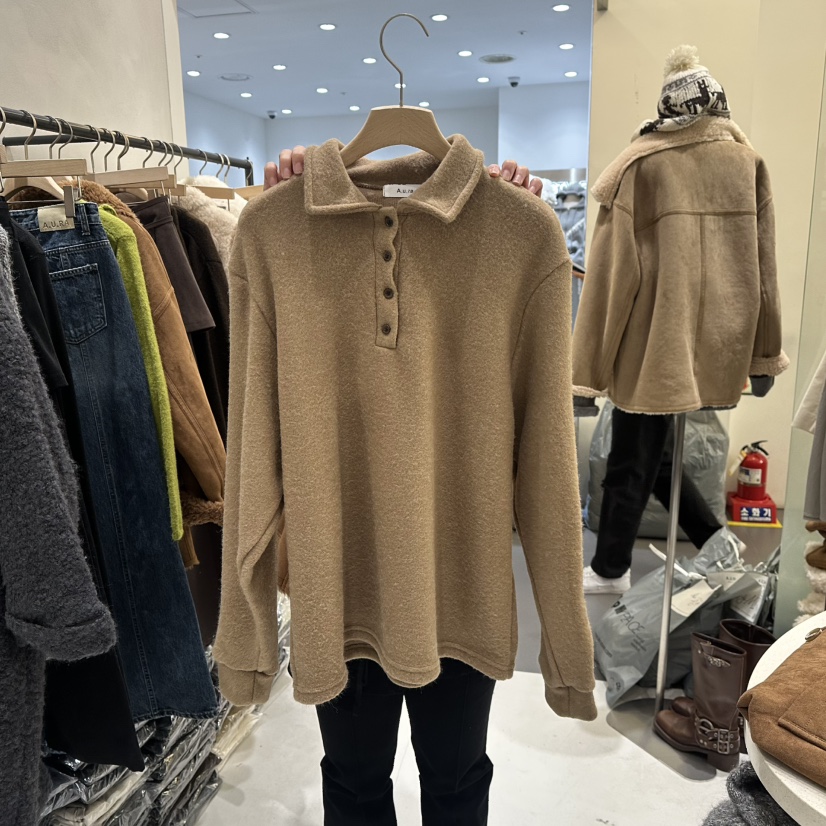 AURA韓國直郵㊣女士新款休閑熱賣職業真品25秋冬針織衫羊毛紐扣Au ra針織衫圖色3