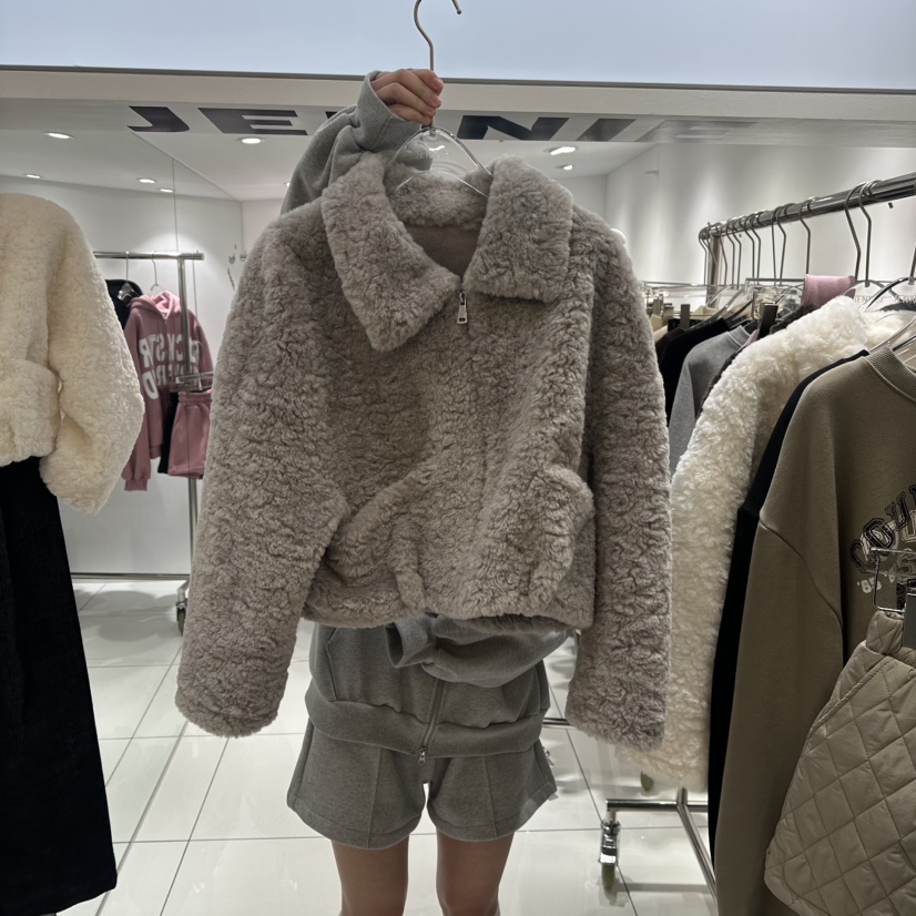 JENNIE韓國直郵㊣女裝新款職業時尚人氣休閑真品25秋冬短款大衣JENNIE/VENEFIT短款大衣圖色2