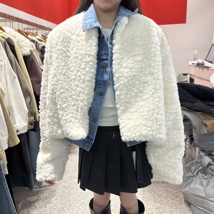 ATPZ東大門㊣直郵女裝新款休閑推薦真品熱賣短款棉服假兩件ATTENTION PLEAES短款棉服圖色1