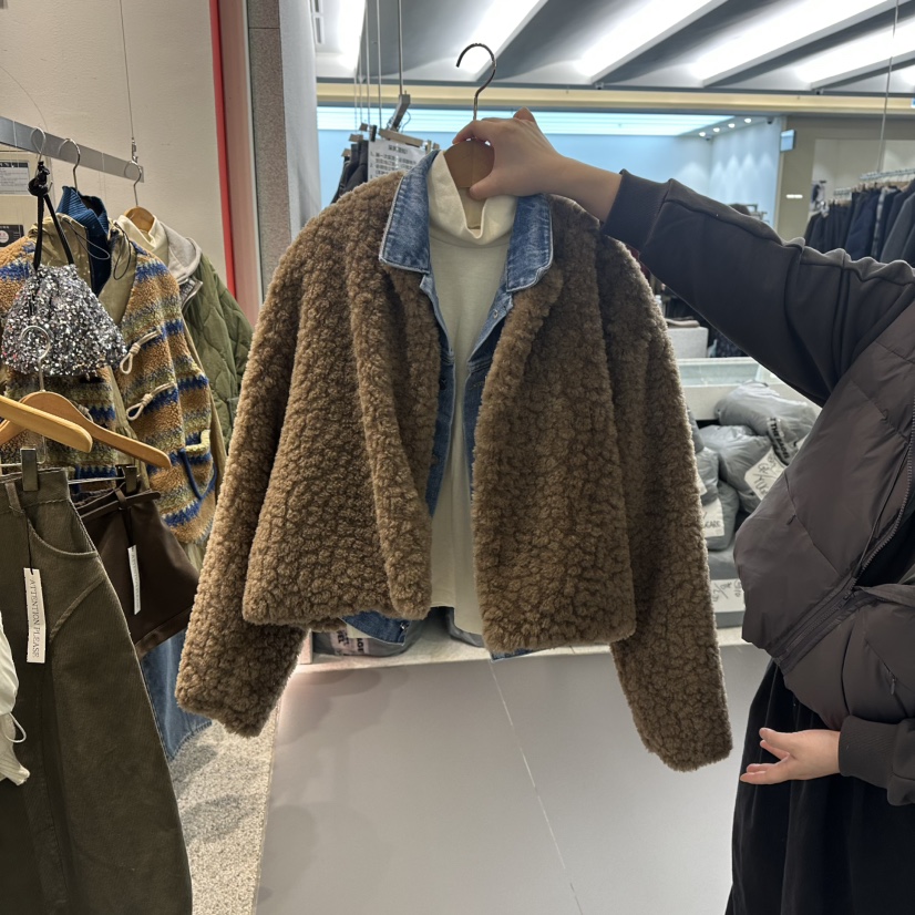 ATPZ東大門㊣直郵女裝新款休閑推薦真品熱賣短款棉服假兩件ATTENTION PLEAES短款棉服圖色2