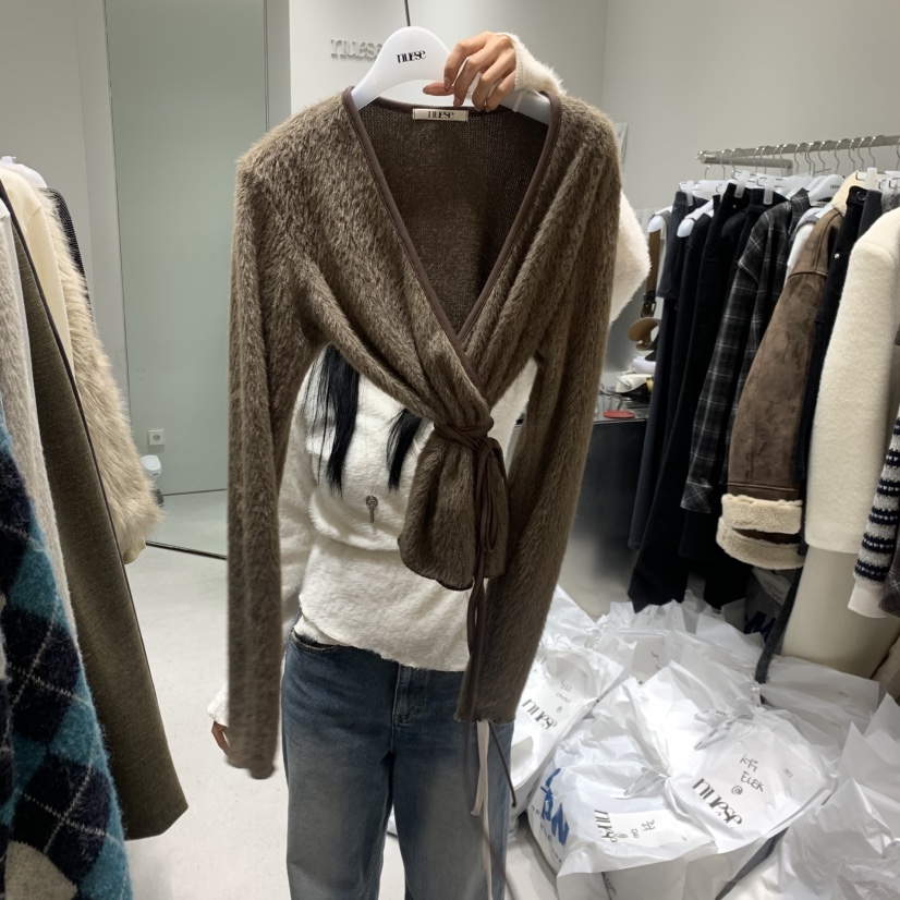 NUESE韓國直郵㊣女裝新款人氣時尚25秋冬真品推薦職業針織衫NUESE針織衫